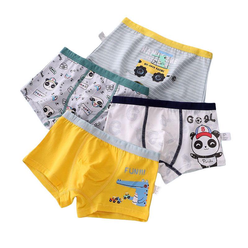 Boys' Pure Cotton Breathable Boxer Briefs - Sweat-Absorbent Underwear for Kids
