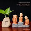 Handmade Cute Little Monk Resin Ornaments for Desktop Decoration