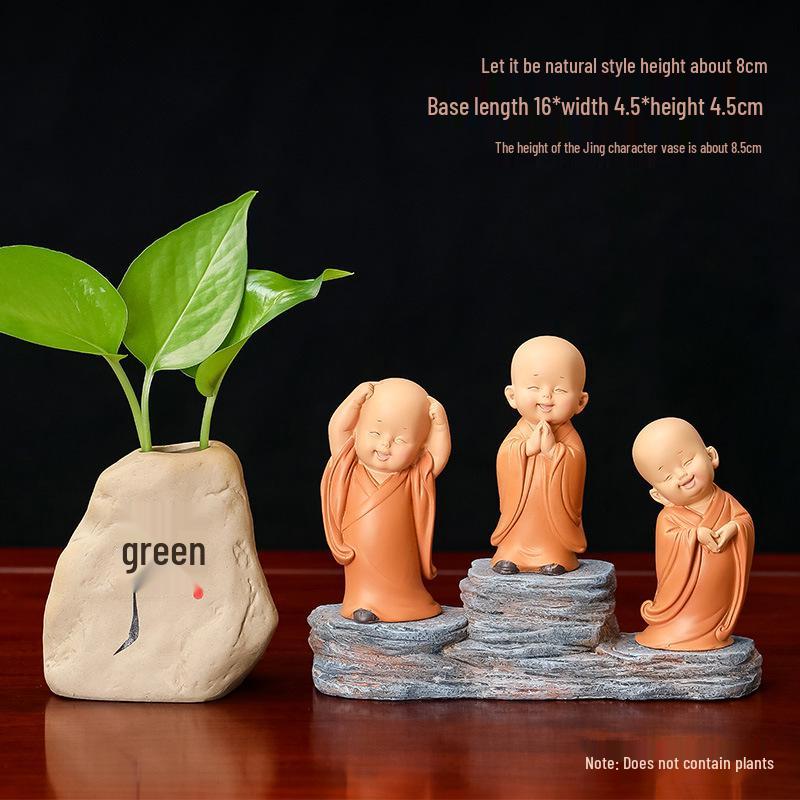 Handmade Cute Little Monk Resin Ornaments for Desktop Decoration