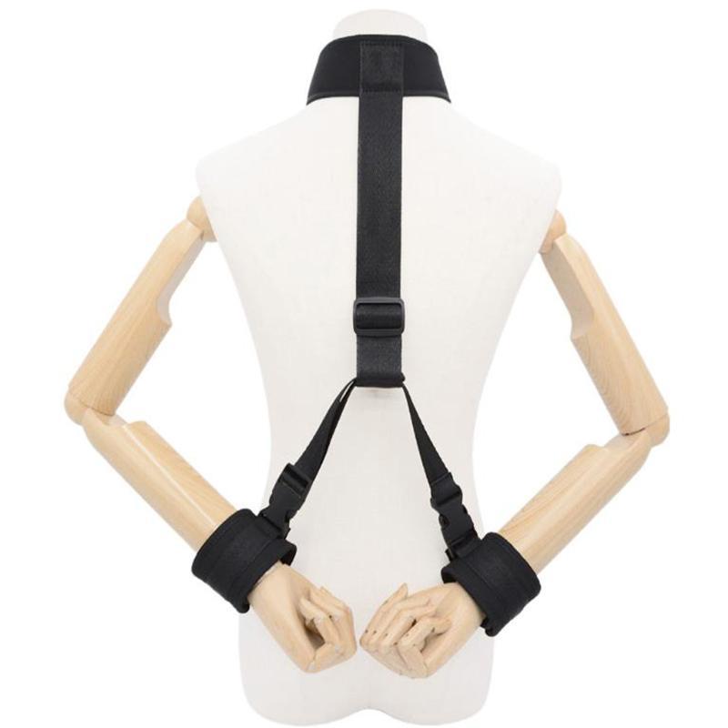 Nylon 3 Piece Bondage Gear Adjustable Women Collar Restraints Set for Couple Adult Fetish Bedroom Game