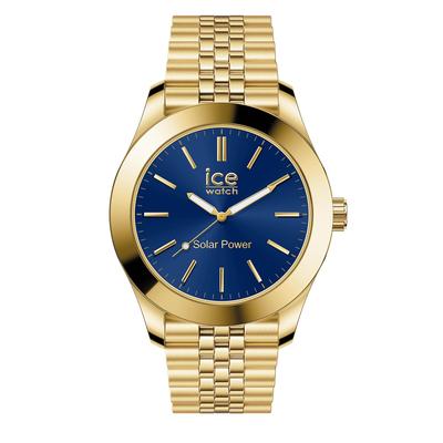 Authorized Ice-watch Solar Watch for Men, 023798 [ICE Steel], Gold, Blue, Medium, Solar Charging, Second Hand, Waterproof