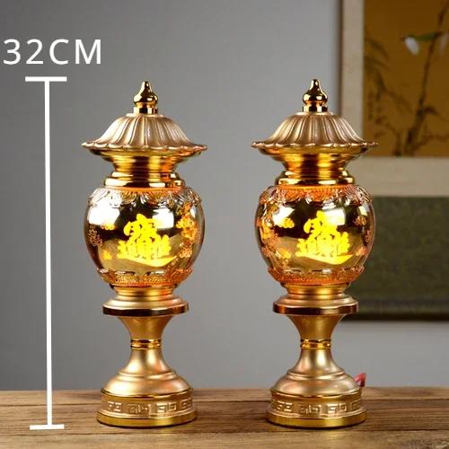 2 buc sfeșnice din aliaj de lotus simulate, materiale pentru templu budist, decor pentru casă, sacrificiu pentru templu, rugăciune pentru auspiciozitate feng shui