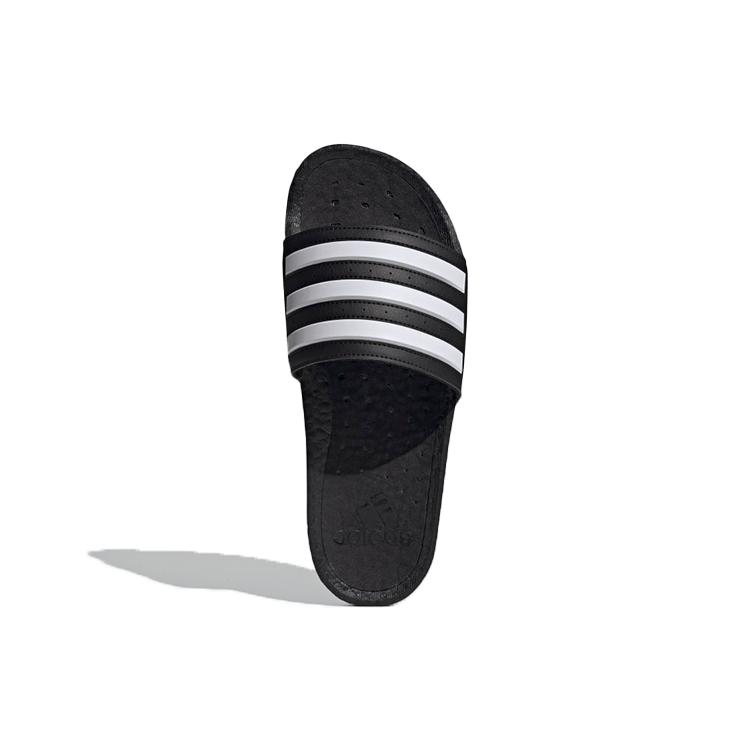 New Adidas Adilette Boost Slides Black White Stripes FY8154