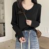 Women's Casual Slim Long-Sleeve T-Shirt – Versatile Solid Color for Early Autumn