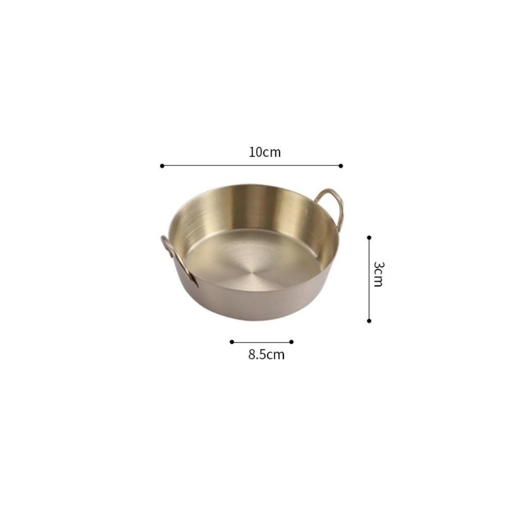 Round Two-Ear Snack Dish 304 Stainless Steel Seasoning Cup New Dual Handle Bowl  Kitchen Use