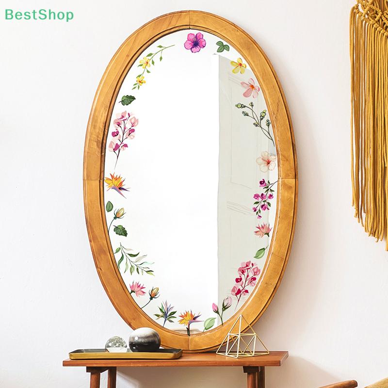Mirror Stickers,Plant Flower Wall Stickers,Self-adhesive Wall Stickers For Decorating Mirrors In The Bedroom And Bathroom
