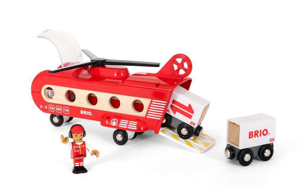 BRIO WORLD Lastehelikopter Alder 3 år og oppover Tre 33886 [8 deler] (Helikopterleketøy)