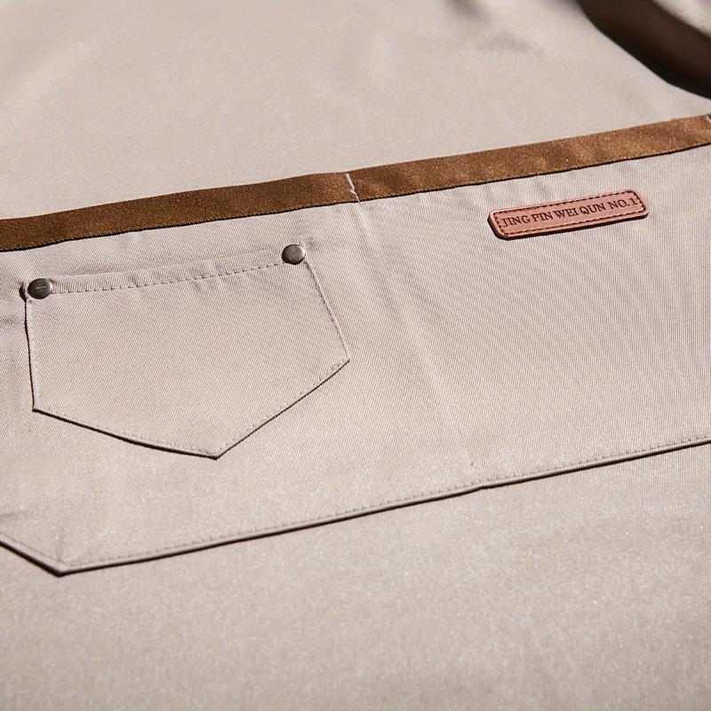 1pc Unisex Adjustable Apron with Pockets,Polyester 100% Non-Stretch, Regular Fit, Sleeveless, H-Shaped Hem, Woven for Cooking, Baking,Restaurant Staff