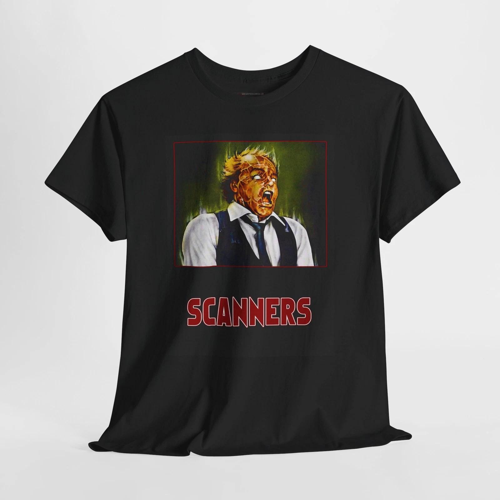 Scanners 1981 Retro Movie Poster Horror Unisex Graphic T-Shirt XL