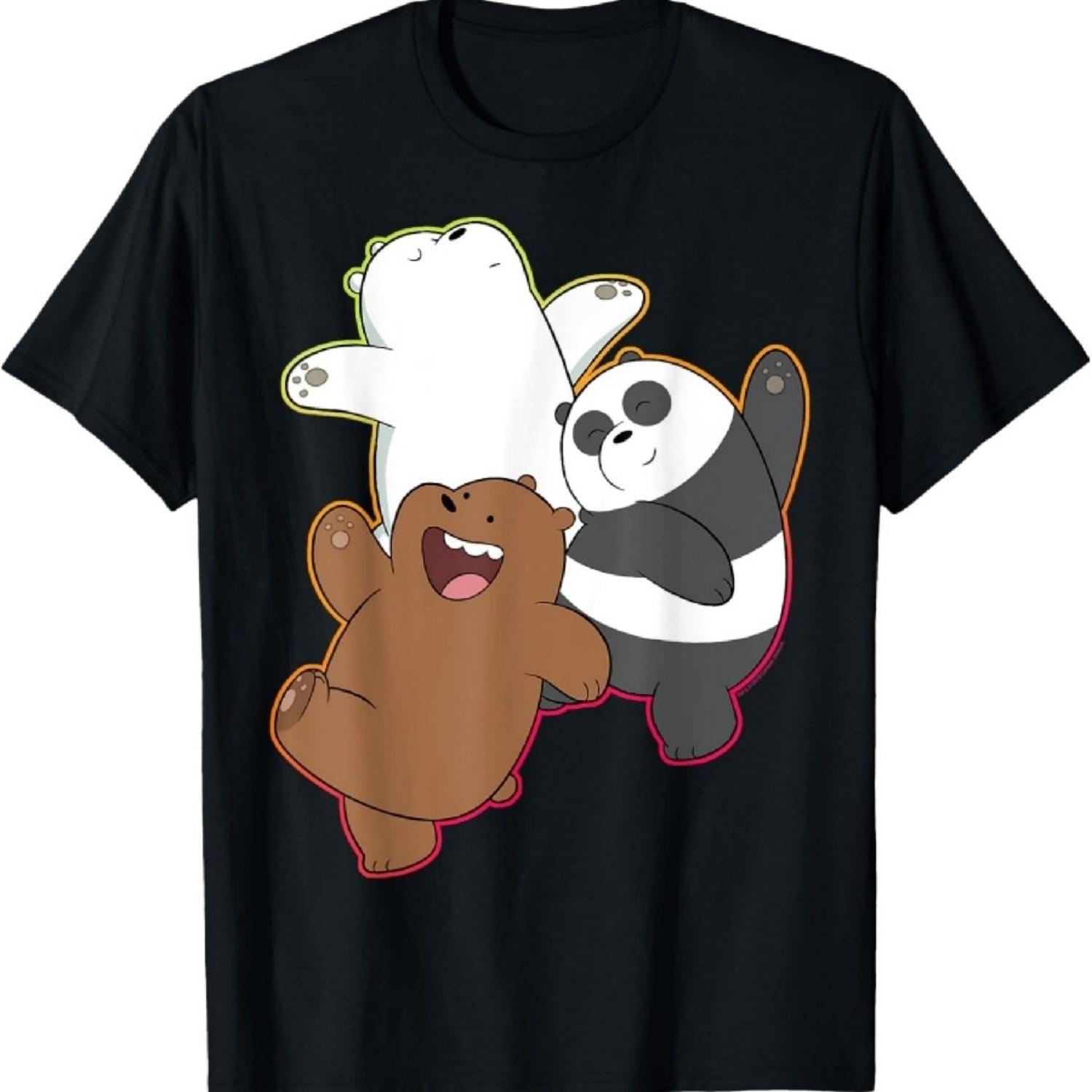 CN Футболка We Bare Bears Танцующий градиентный контур S чёрный