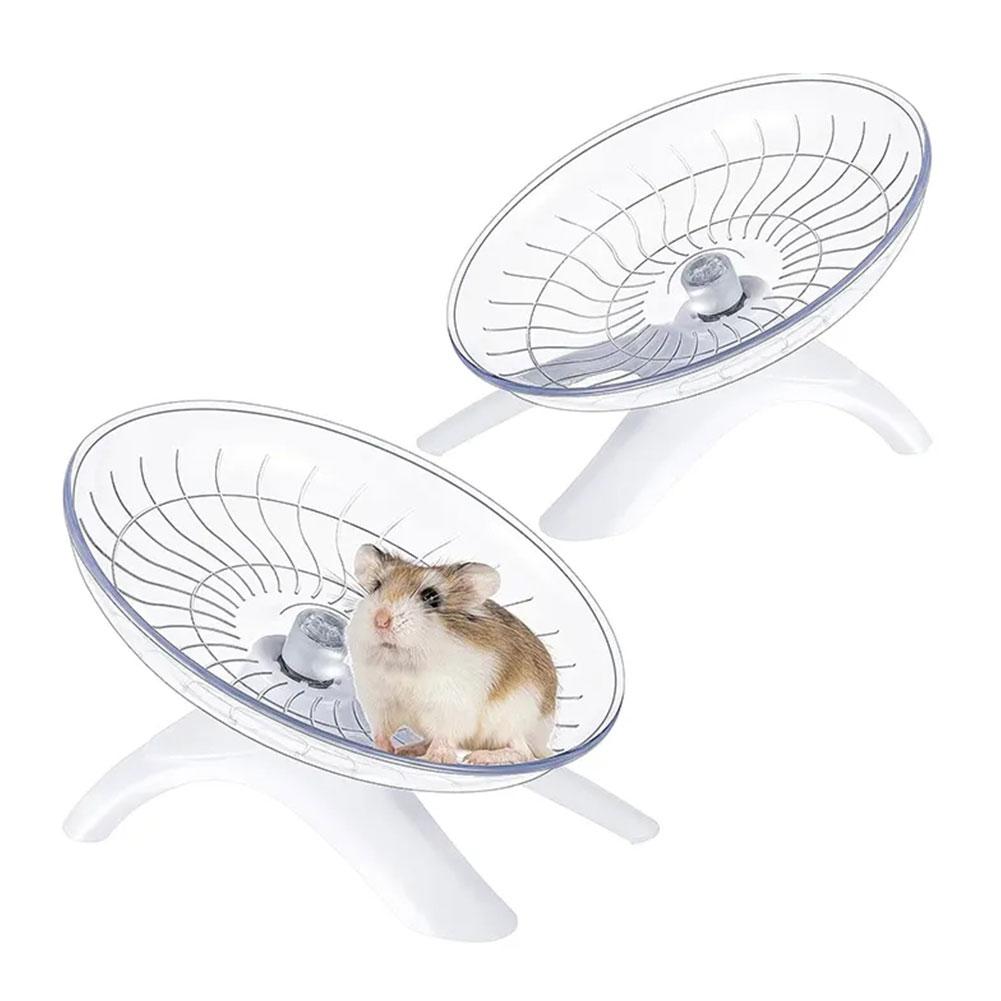 Hamster Silent Running Wheel Small Pet Flying Saucer Exercise Wheel Non-slip Jogging For Hedgehog Parrot Cage Accessories F1Q4
