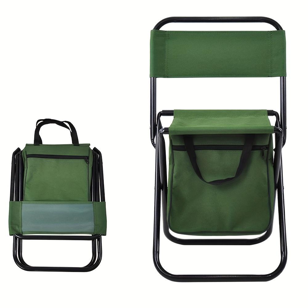 Portable Folding Fishing Chair with Cooler Bag Lightweight Outdoor Stool Compact Foldable Cooler Storage for Fishing Hunting Beach Camping Seat
