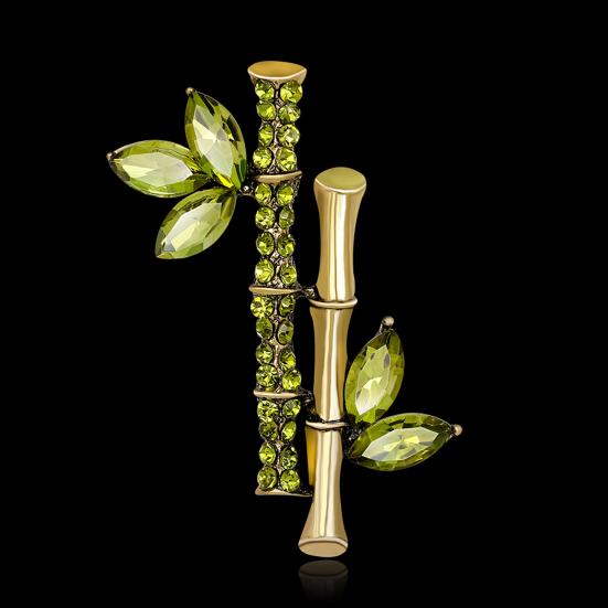 Metal Badge Unique Beautiful Silver Metal Pin Bamboo Jewelry Brooch Badge Pin for Girl