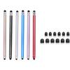Caneta Stylus Capacitiva de Cabeça Dupla Caneta para Celular Caneta de Toque para Tablet Android com Ponta de Borracha Caneta de Duplo Propósito