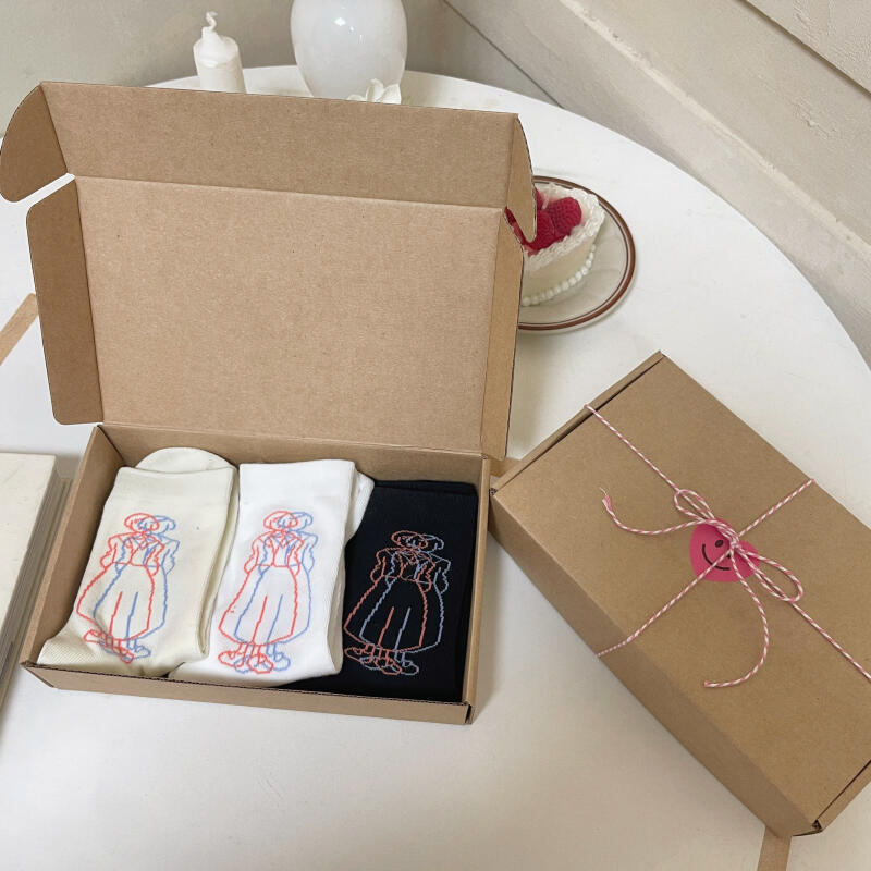 3-piece set of pastel macaron girl lovely plain simple socks 3-piece set (packaged)