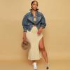 Y2K Style Irregular Denim Jacket - European & American Fashion Women's Clothing HR23091