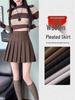 Autumn Winter Thickened Wool Pleated A-Line High Waist Plus Size Short Skirt for Petite Women