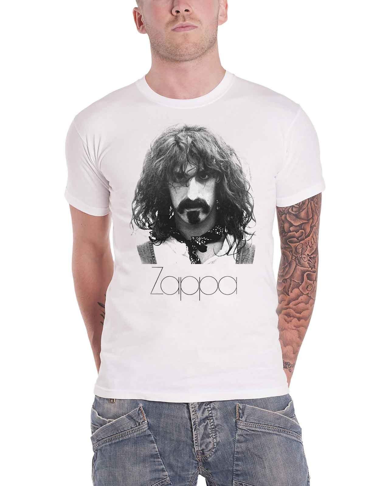 Frank Zappa T Shirt Thin Logo Portrait new Official Mens White XXL