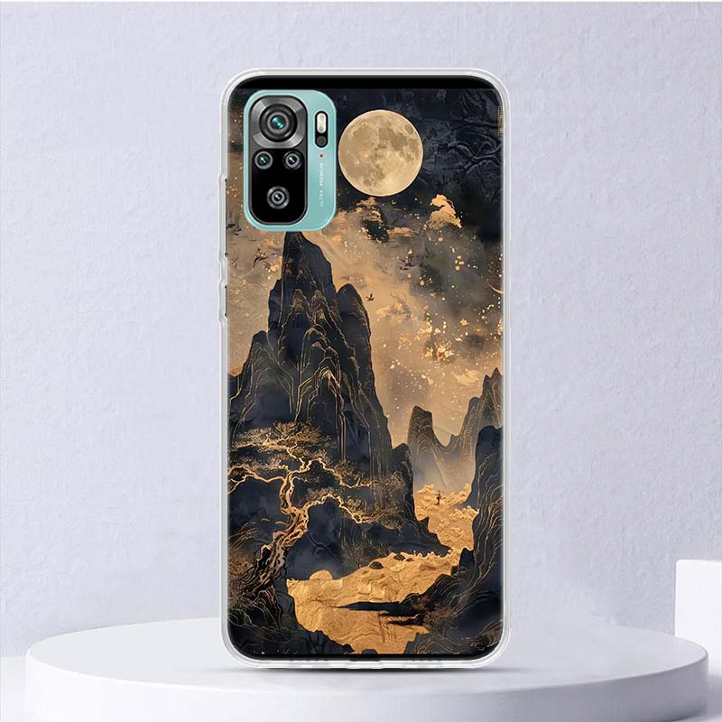 Chinese Style ink Painting Art Soft Case For Xiaomi Redmi Note 14 14S 13 12S 11S 10S 12 11 10 Phone Cover 11T 11E Pro Plus 9 9S