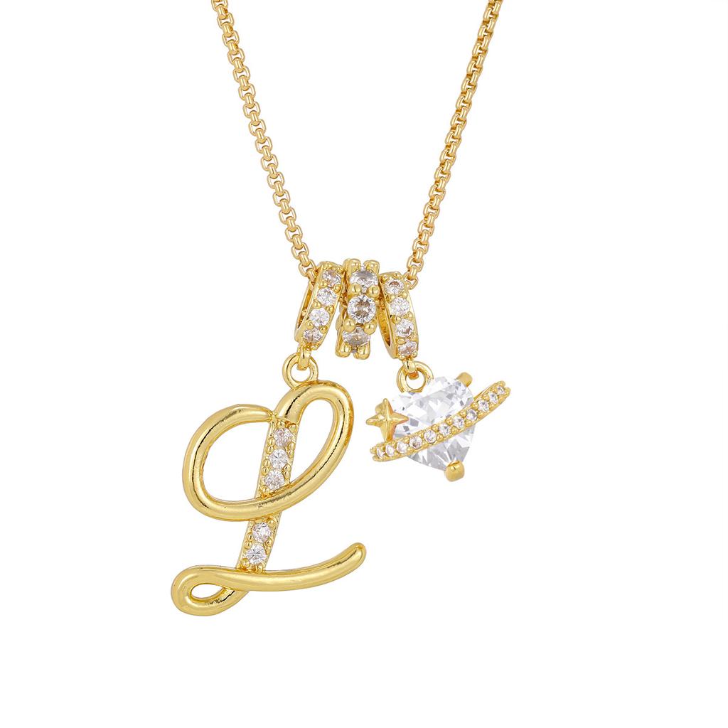 Cross-border necklace dopamine 26 English letter necklace girl light luxury niche high-end Amazon pendant jewelry