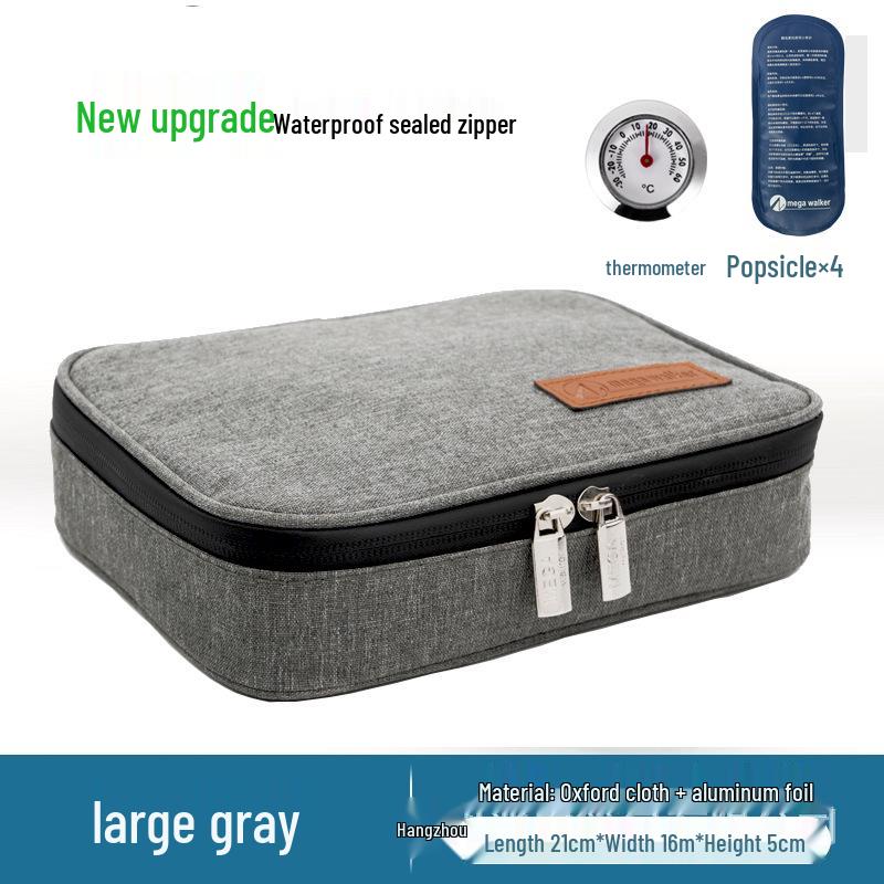 Large Insulated Portable Outdoor Medicine Cooler Bag for Insulin with Ice Pack