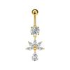 Heart Bow Pendant Belly Button Ring For Women Girls Body Piercing Stainless Steel Navel Ring Beach Jewelry
