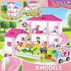 708pcs Creative 3in1 Girl House Summer Holiday Villa Building Blocks DIY tabletop decoration birthday Christmas gifts For Kids