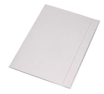 Folder With Elastic Band, White Cardboard, 250G /25 Pieces/