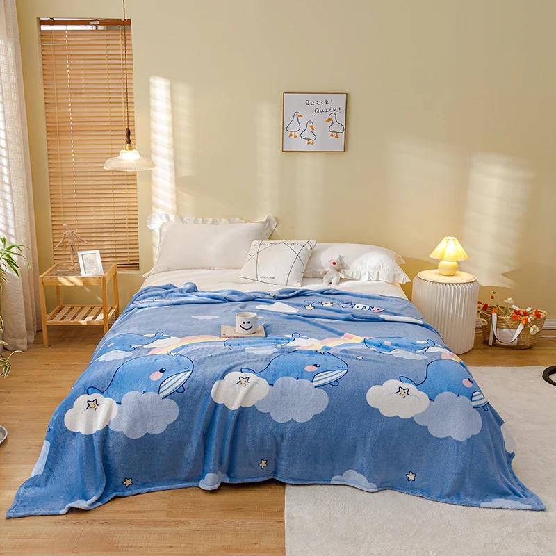 Stars Starry Sky Blanket Bedspread Warm Soft Flannel Print Throw Blankets Suitable for Sofa/Bed/Car Portable Blanket All Season