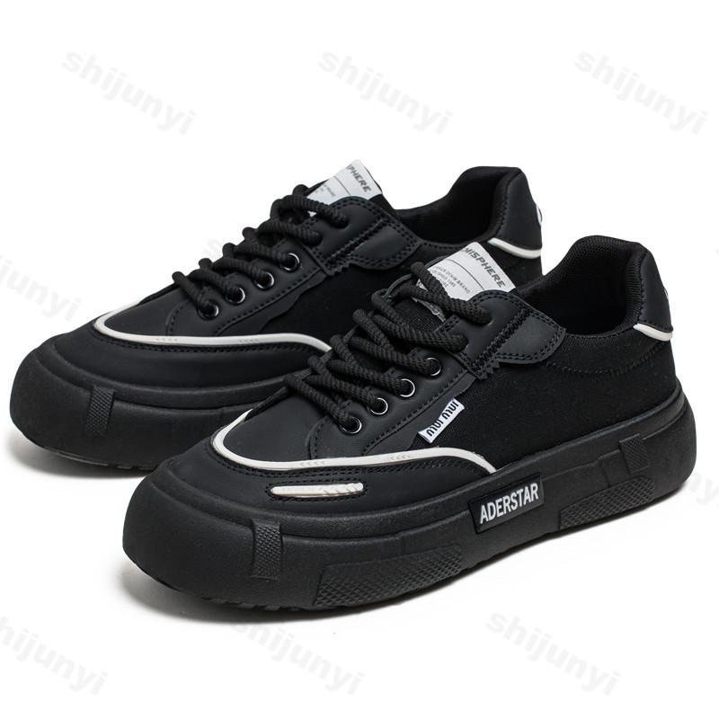 

Fashion Men Fashion Trend Casual Canvas Shoes 2025 New Summer Breathable Versatile Thick Soled Shoes Comfortable Low Top Chunky sneakers 39 чёрный