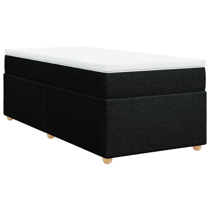 Maison Exclusive - Sommier à lattes de lit avec matelas Noir 90x200 cm Tissu