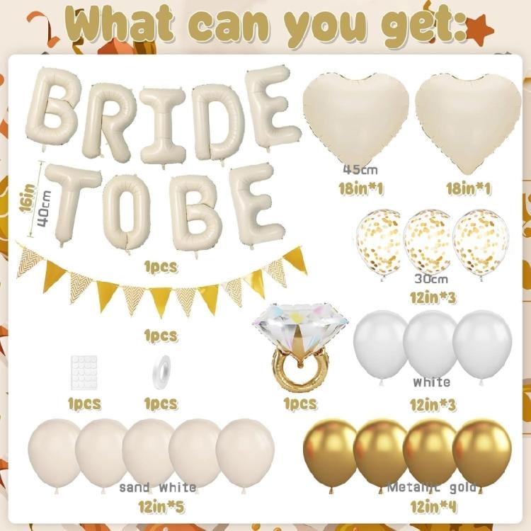Multiple Color Bachelorette Party Balloons Set Premium Latex Bridal Showers Theme Decorations Supplies
