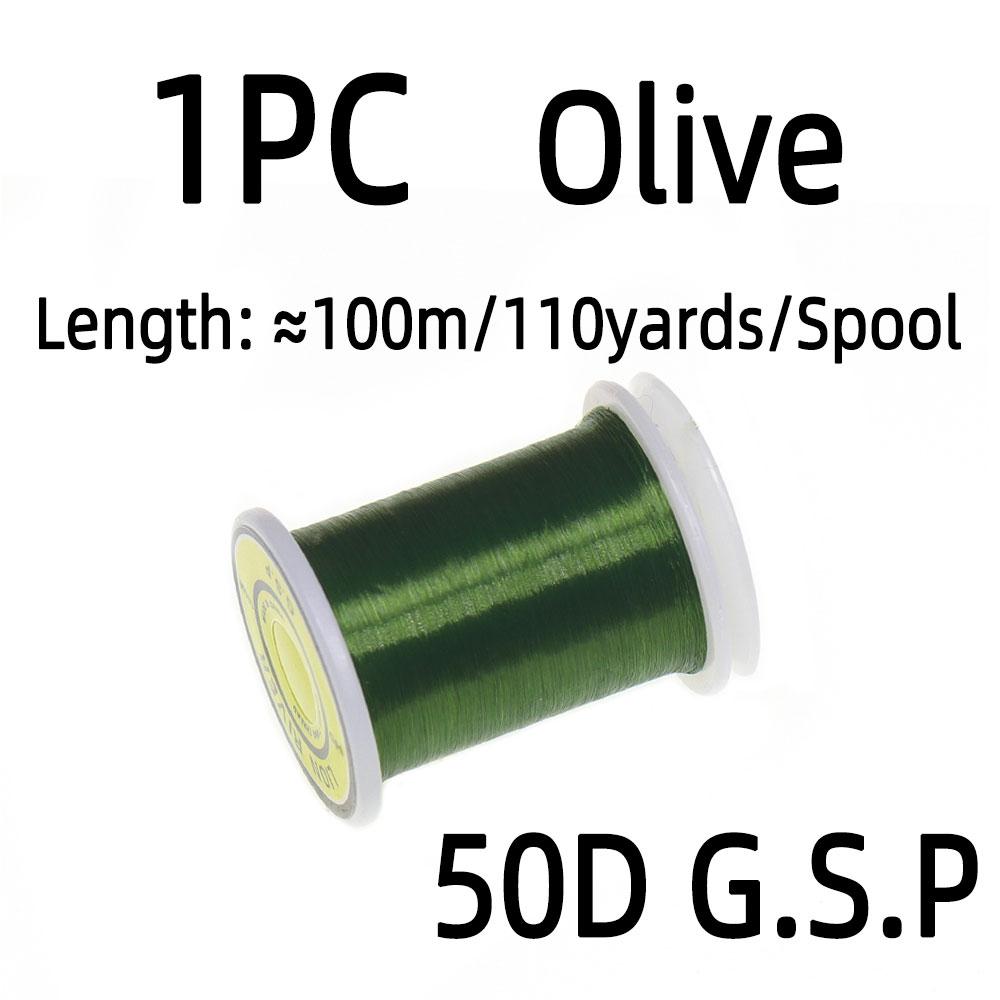 

100 м/катушка 50D GSP мушки полиэтиленовая нить мулине высокая прочность вязание леска для маленьких мушек нимфы форель рыболовные приманки оливковый