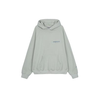 Fear of God Základní fleecová mikina s kapucí s jednobarevným logem Unisex topy Zelená Betonová FOG-FW21-107