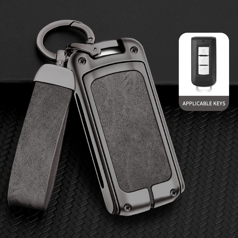Zinc Alloy Leather Car Key Case Key Case For Mitsubishi Outlander Pajero Lancer Ex Evolution X Ralliart Asx L200 Triton Colt