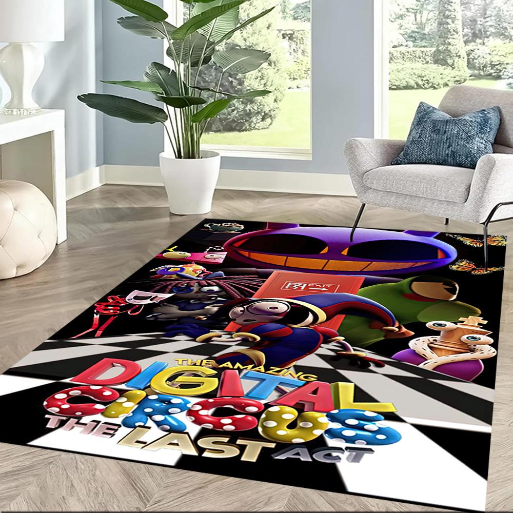 Digital Circus Area Rug Design For Outdoor Dining Room Living Rooms Foyer Antislip Carpet Anime Office Decor Gift For Festivals