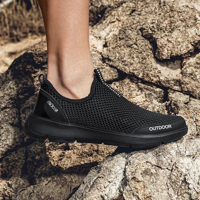 Men's Outdoor Mesh Shoes Summer New Breathable Hiking Shoes Anti Slip  Wear-resistant Suitable for Outdoor Sports and Daily Wear