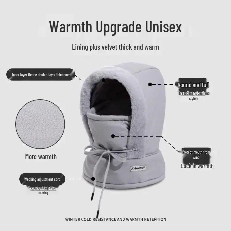 Winter Cycling Fleece Hat with Ear Protection and Face Mask