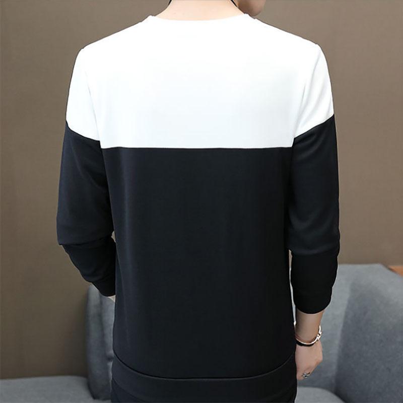 Autumn Men's Pullover Round Neck Youth Warm Top Slim Thin Long-sleeved Sweater Bottoming Shirt