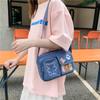 Fashion Canvas Small Bag Japanese Ins Women Shoulder Bag Cute Funny Personality Embroidery Bear Teenager Girl Student Transparent Messenger Bag