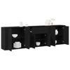 Sideboard Black Oak Effect 240 x 33 x 70 cm Engineered Wood