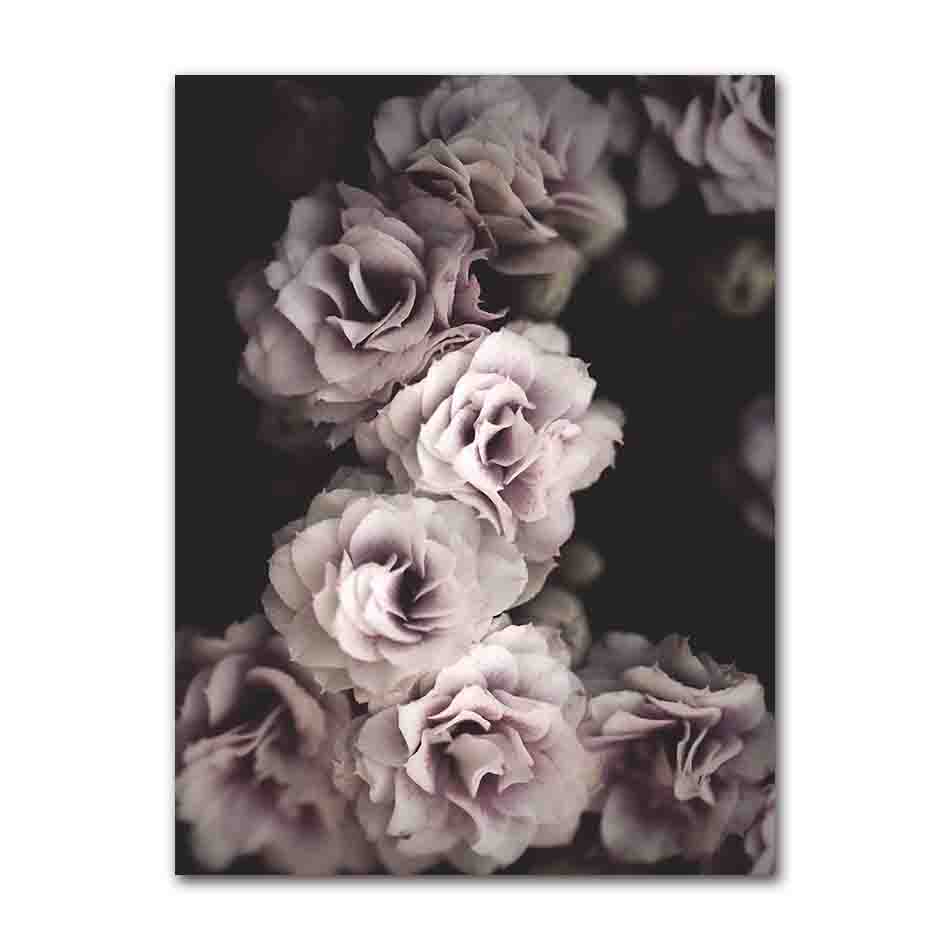 Skandinavisches rosa weißes Blumen-Blatt-Pflanzen-Poster, nordischer botanischer Druck, Leinwand-Malerei, Wandkunst, Dekoration, Bild, Heimdekoration