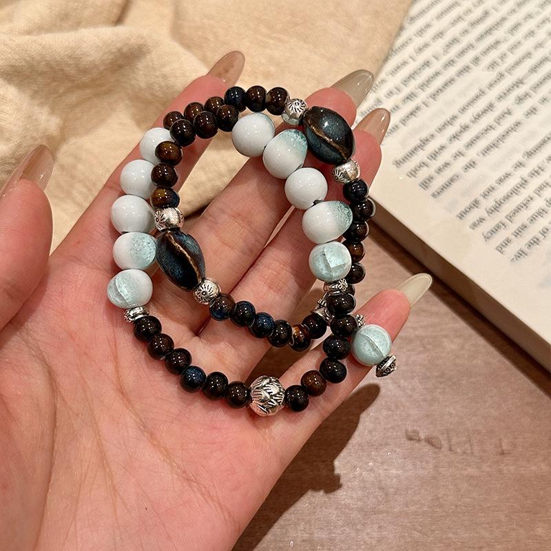 Ceramic Bracelet Chinese Retro Beaded Bracelet Boho Style Fashion Accessories