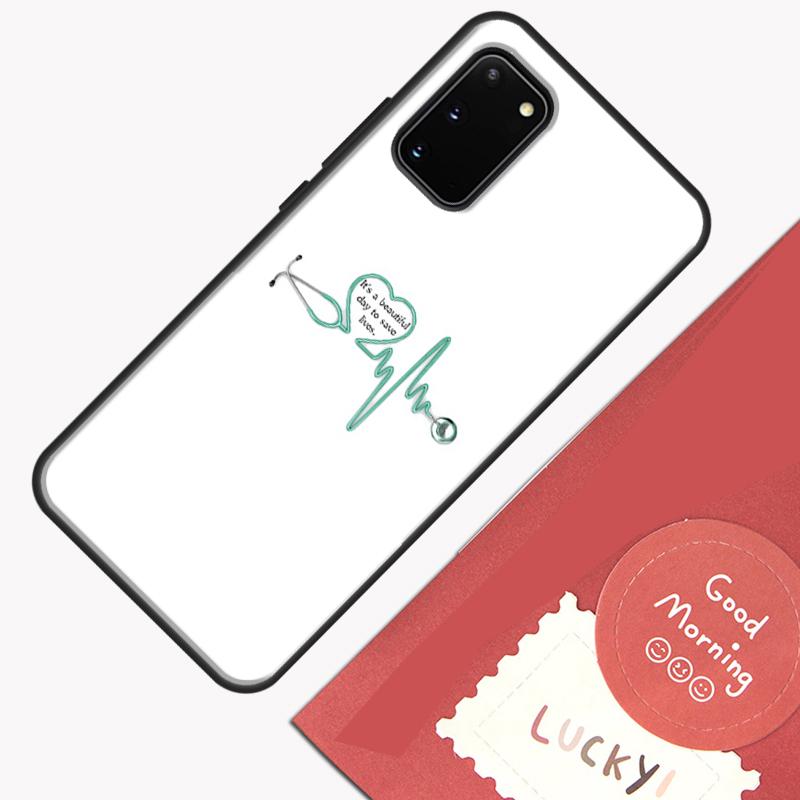 Cute Stethoscope Heart Phone Case For Samsung Galaxy S26 S25 S24 S20 S21 S22 S23 Ultra S10 Plus S25 FE Cover Shell