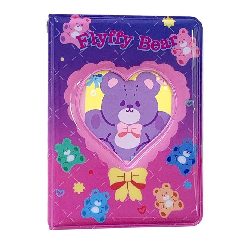 3-calowy Słodki Album na Zdjęcia Puste Serce Miłości Kpop Binder na Karty Fotokarta ID Holder 40 Kieszeni Książka do Przechowywania Wizytówek Organizer