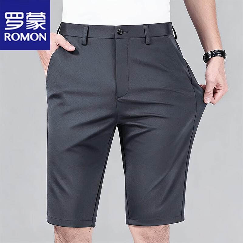 

ROMON Men s Slim Fit Business Casual Knee-Length Shorts 29