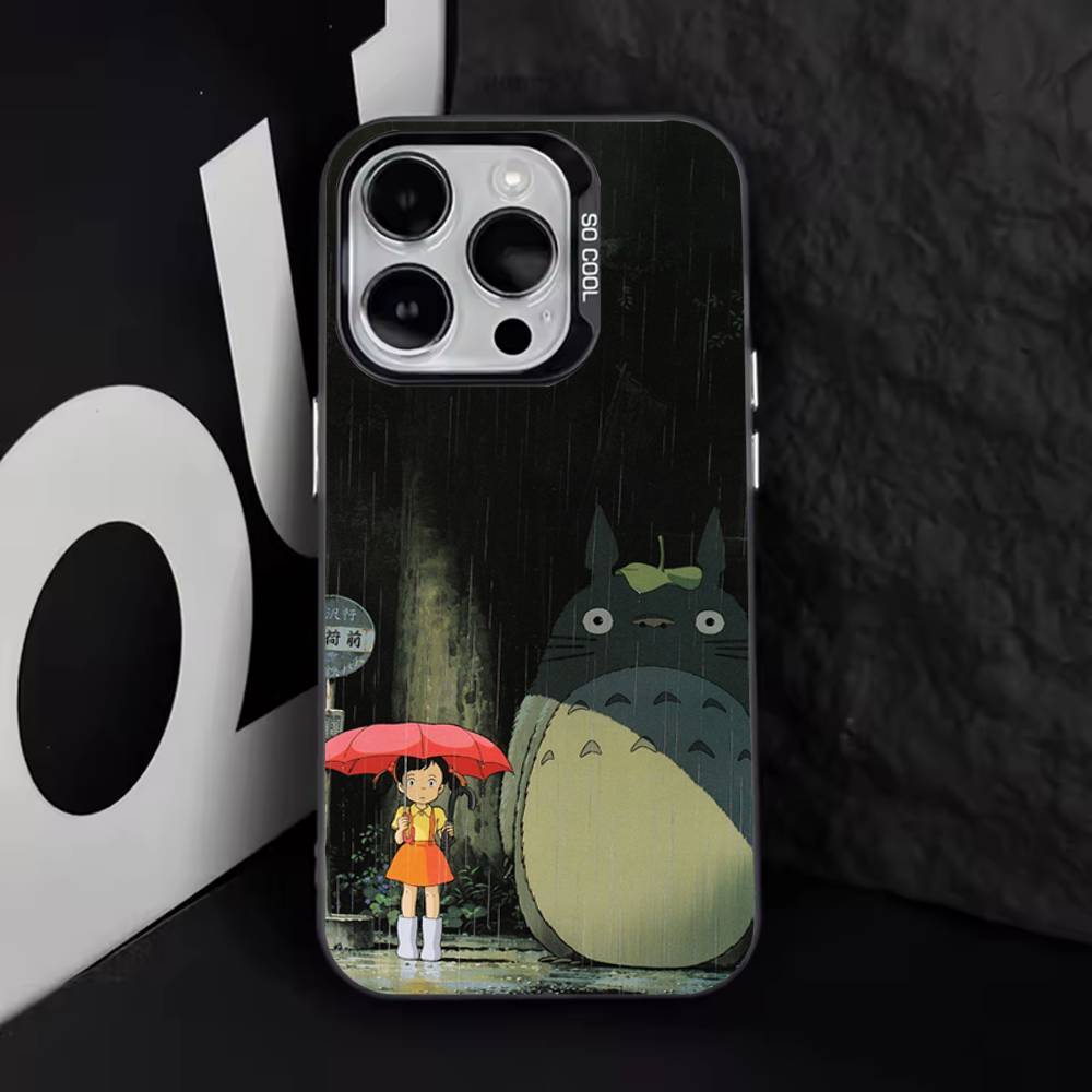 CUTE T-TotoroS-ES Anime Phone Case For iPhone 16,15,14,13,12,11,8,7,Pro,Max,Plus,Mini,XS,SE Anti Fall Black Matte Hard