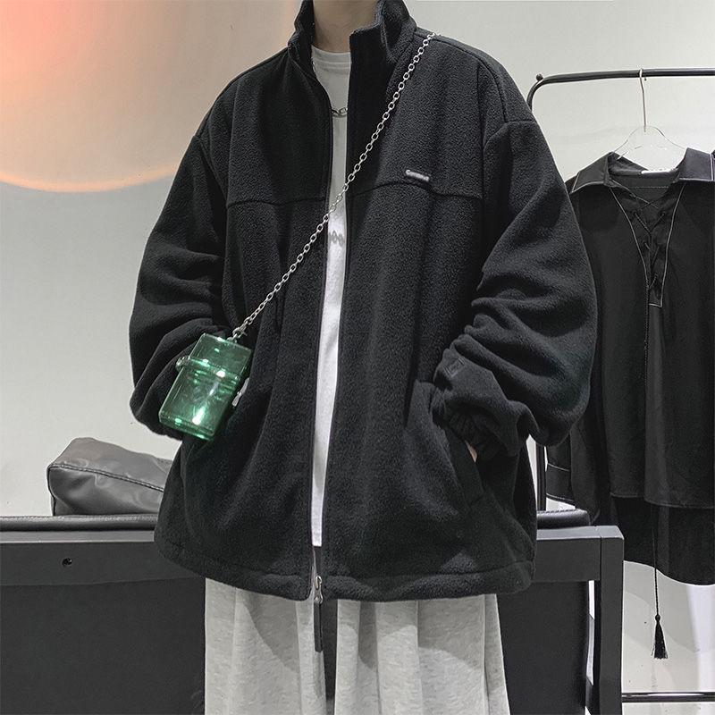 Men's Trendy Fleece Cardigan: Warm Loose Outerwear for Autumn/Winter Sports & Casual Workwear