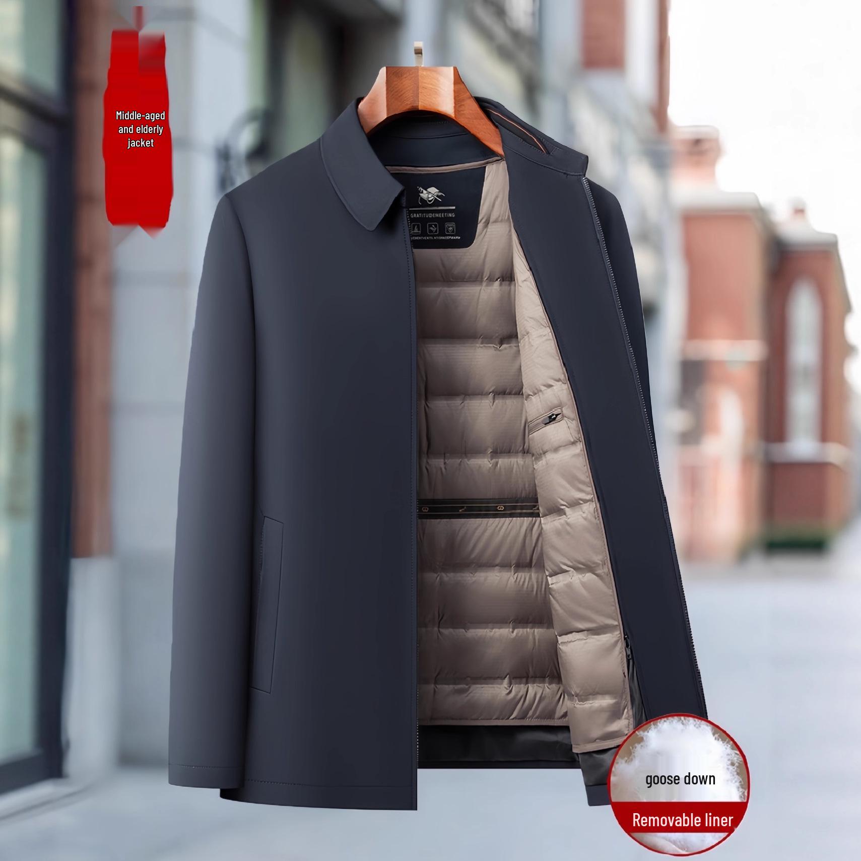 

Men s Lightweight Goose Down Jacket with Removable Layer for Autumn/Winter 180/XL [140-160 lbs]
