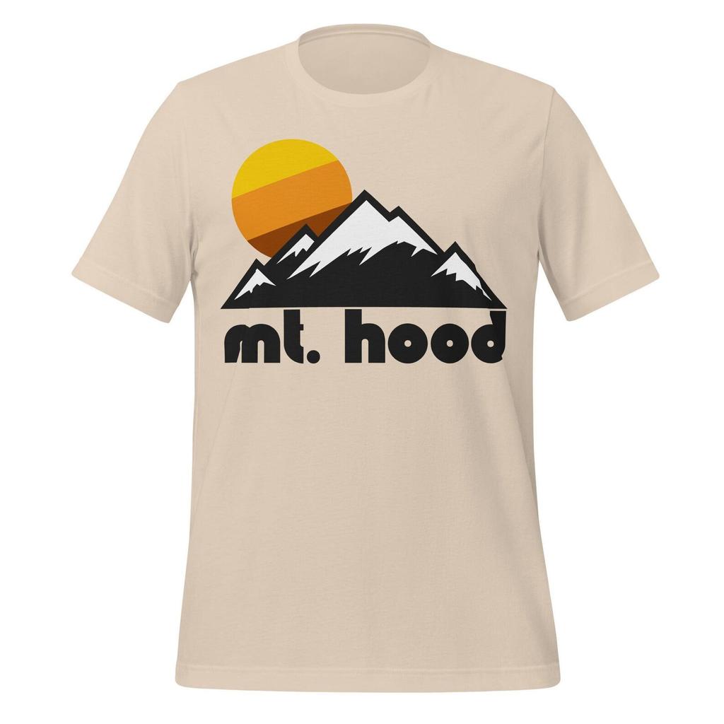 Mt Hood Souvenir Tee: Retro Style - Soft Cream Cotton